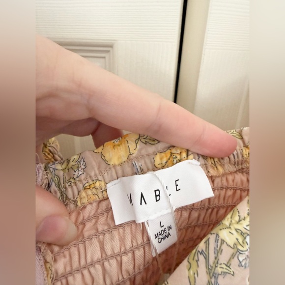 NWT Mable Chance of Sun Floral Two Piece Set Puff Sleeve Top Tiered Skirt Large - Picture 6 of 16